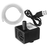 PULACO bomba sumergible USB 5V, vista frontal, diseño compacto para espacios pequeños.