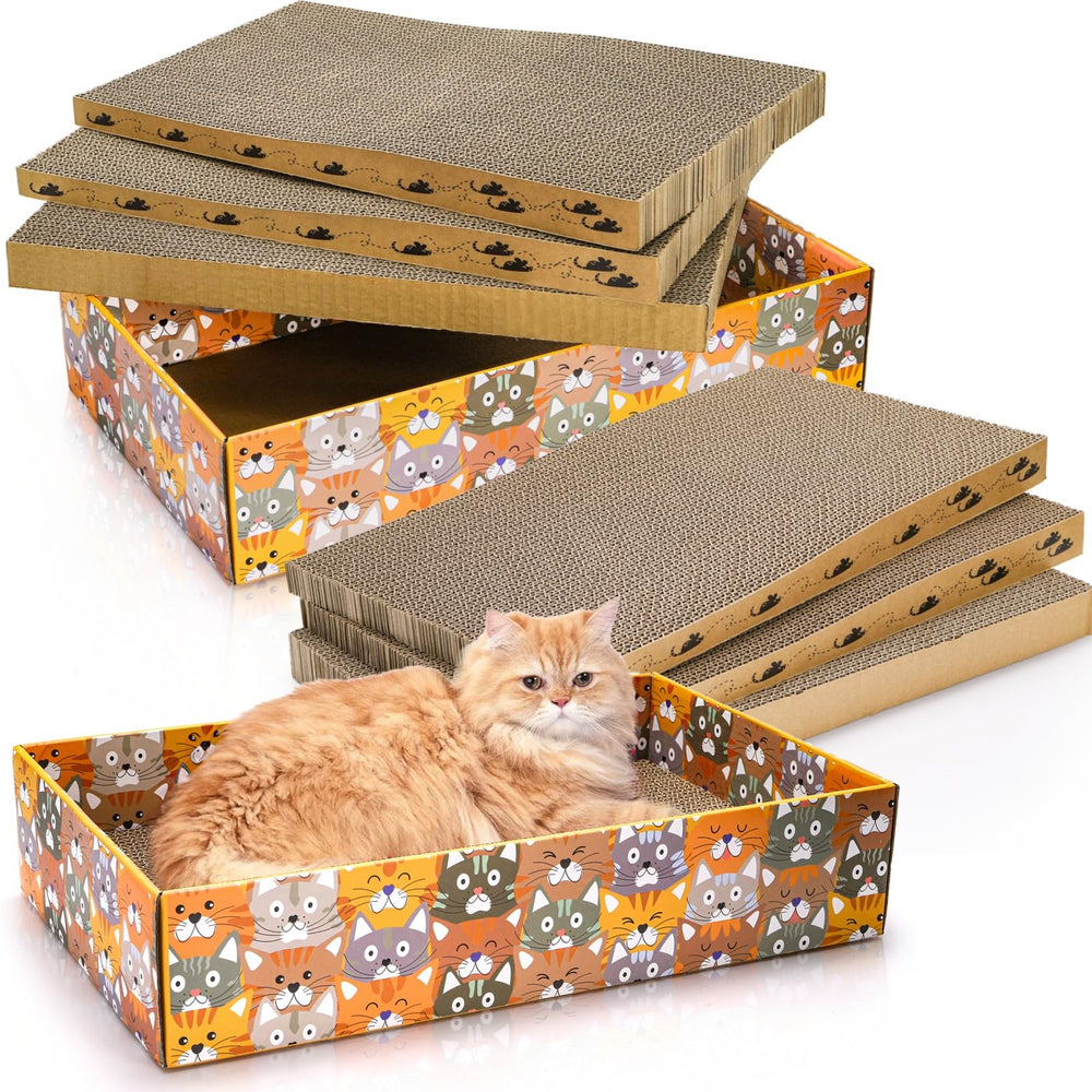 Pumtus cajas rascadoras set 2: descanso amplio para gatos