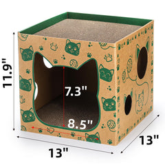 Pumtus casa de cartón para gatos, interior amplio para explorar con seguridad