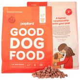 Pupford alimento para perros liofilizado con carne de res, alta proteína para energía diaria.