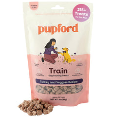 Premios Pupford: bocado de pavo y verduras para entrenamiento rápido.