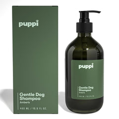 PUPPI Amberis, botella frontal, champú suave para piel sensible y pelaje limpio