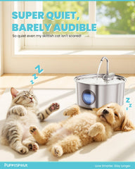 Puppyspout ventana-nivel-agua facilita revisión rápida sin abrir