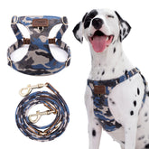 Puppytie arnés sin tirones en camuflaje azul para paseos cómodos
