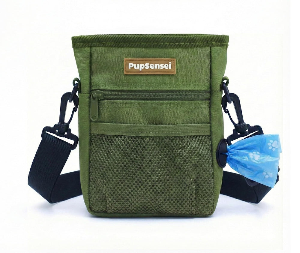 PupSensei bolsa de premios con cierre magnético para entrenamiento sin derrames.