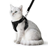PUPTECK arnés para gato con reflectante y ajuste para paseos seguros.