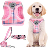 Arnés ajustable PUPTECK para paseos, cómodo y seguro en rosa.