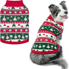 PUPTECK sudadera navidad para perro con árbol y nieve, ideal para paseos festivos