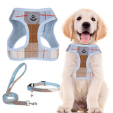 PUPTECK arnés, collar y correa ajustables de malla transpirable para paseos cómodos.