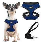 Arnés PUPTECK de malla suave, vista frontal, para paseos cómodos.