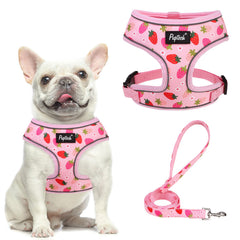 PUPTECK arnés malla suave fresa rosa para paseos cómodos