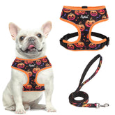 Arnés Pupteck de malla suave en naranja Halloween, cómodo para paseos.