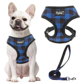 Arnés PUPTECK de malla suave para perro en azul marino, cómodo y ligero para paseos diarios.