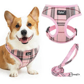 Arnés de malla suave PUPTECK en rosa XL con frente visible para comodidad de caminatas