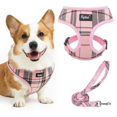 Arnés de malla suave PUPTECK en rosa XL con frente visible para comodidad de caminatas