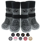Calcetines antideslizantes PUPTECK para perro, dos pares, evitan resbalones en suelos lisos.