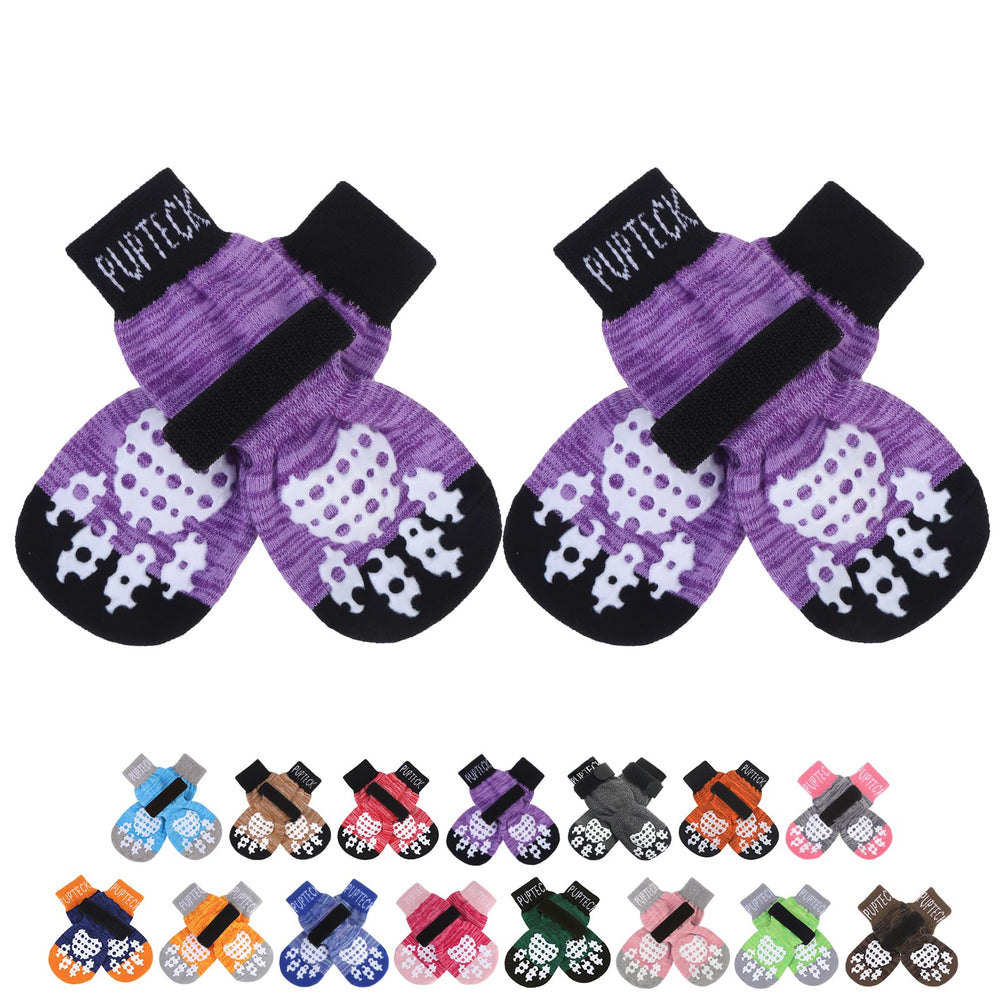 Calcetines antideslizantes PUPTECK para perro, mayor tracción en suelos de madera.