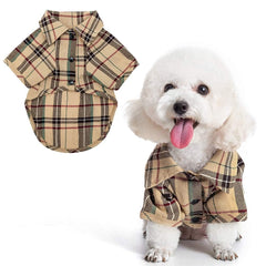 PUPTECK camisa-perro-cuadros-frente, cómodo para paseos diarios.
