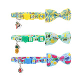 Collar lazo verde de PupTeck con sandía, cómodo para uso diario.