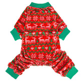 PUPTECK pijamas para perro rojo con bolsillos, confort y calidez nocturna