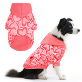 PUPTECK sudadera para perro con gorro rosa: abrigo cómodo para paseos.