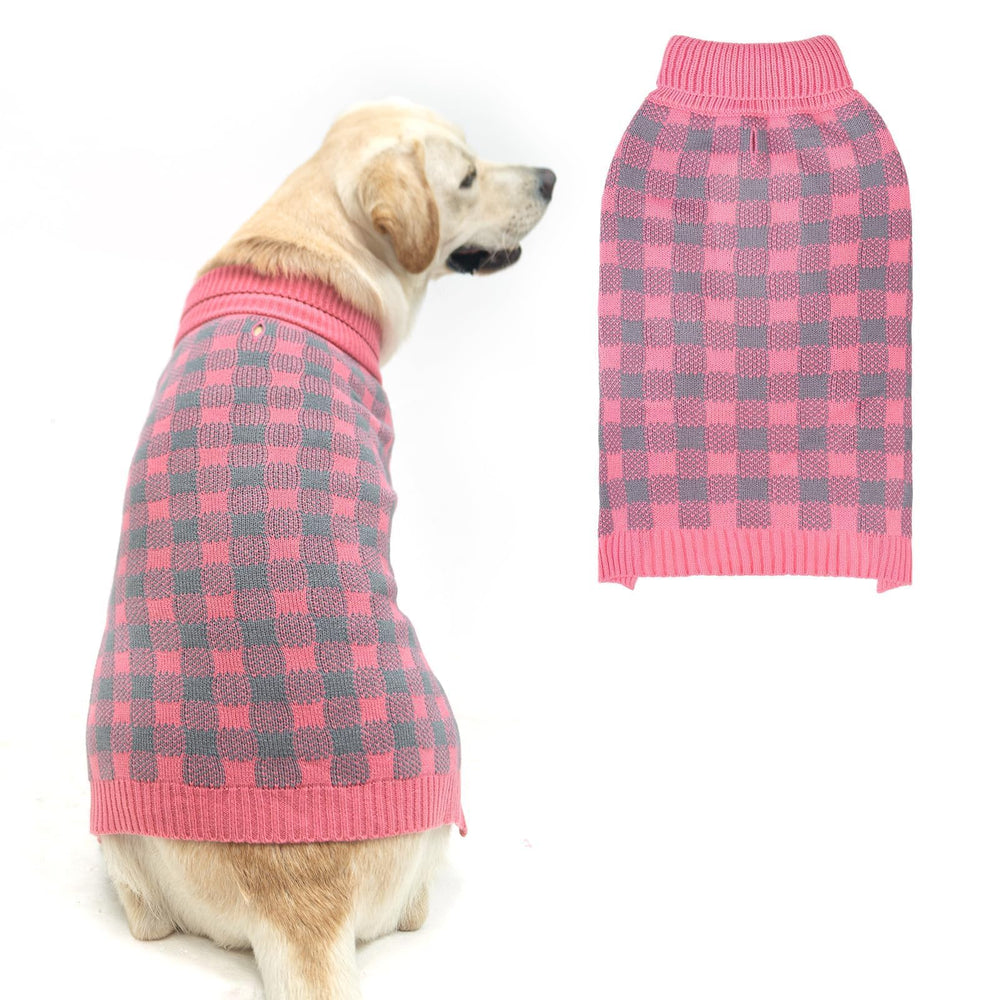 Sudadera PUPTECK con cuadros otoñales para perros, cálida y elegante