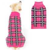 PUPTECK sudadera plaid fucsia para perros XL, abriga con estilo.