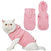 PUPTECK suéter rosa con capucha para mascotas, cálido y suave