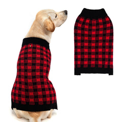 PUPTECK suéter para perro frente de cuadros clásico, cálido para inviernos