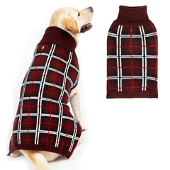 PUPTECK suéter navidad para perro, diseño con cuadro clásico, cómodo para la temporada fría.