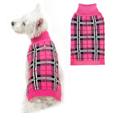 Suéter PUPTECK para perros con cuadros clásicos, ideal para paseos otoñales