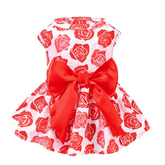 PUPTECK vestido de boda para perro rosa XS visto desde el frente, elegante.