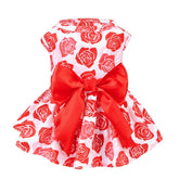 Vestido de boda rosa PUPTECK para perro, perfecto para fiestas y fotos.