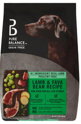 Pure Balance croquetas secas de cordero y habas para perros, apoyo suave a la digestión.