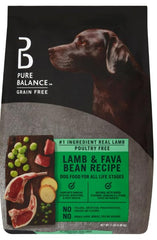 Pure Balance croquetas secas de cordero y habas para perros, apoyo suave a la digestión.