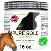 Pure Sole arcilla para pezuñas en envase, cuidado suave y natural