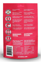 PureBites para gatos, camarones liofilizados, detalle textura crujiente para premio.