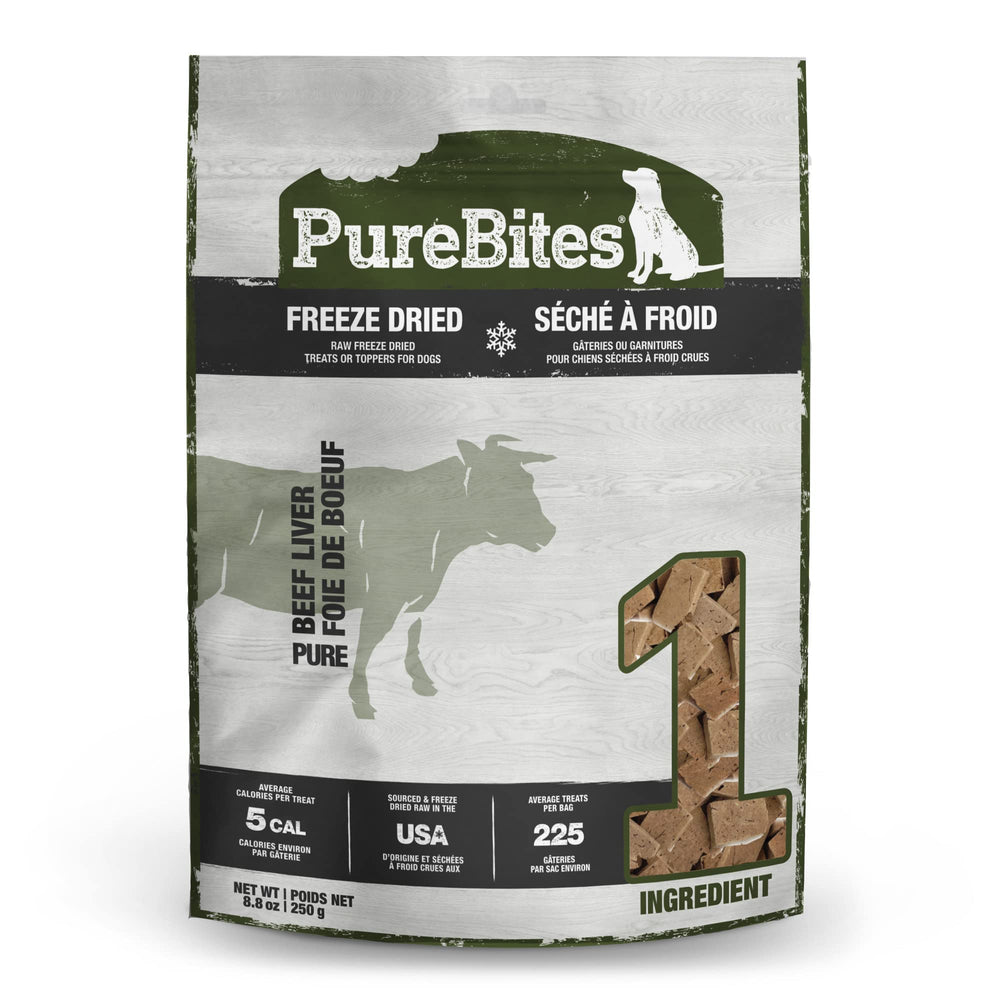 PureBites hígado de res deshidratado por congelación, origen en EE. UU.