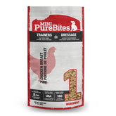 PureBites Mini Pollo, frente del paquete, snack alto en proteína ideal para entrenamiento