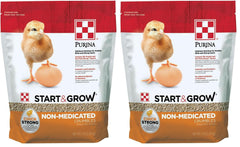 Purina Inicio y Crecimiento: alimento para pollos en gránulos, soporte nutricional para aves en crecimiento.