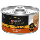 Purina Pro Plan Senior Paté pollo y ternera en lata de 3 oz para gatos mayores.