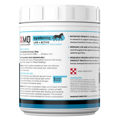 Purina Systemiq Probiotico: caballo tomando el suplemento para soporte diario.