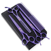 Tijeras Purple Dragon 7 pulgadas con cristales para el cuidado de mascotas