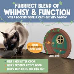 Purrfect Portal, puerta con cierre seguro para mayor tranquilidad.