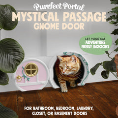 Purrfect Portal: Puerta Gnomo Interior con cierre, seguridad para mascotas