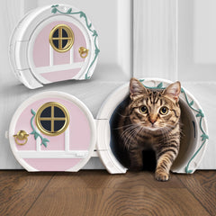 Purrfect Portal: Puerta Gnomo Interior, acceso privado para tu gato y estilo encantador