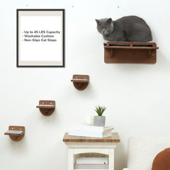 PURRHOUSE estante pared para gato de 45 libras, soporte estable para trepar.