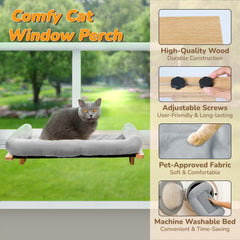 PURRHOUSE percha-ventana-gatos cojín lavable facilita limpieza y confort.