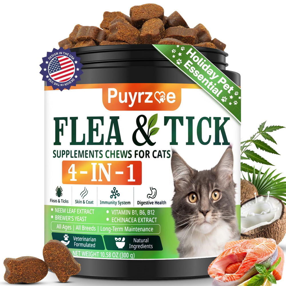 Puyrzoe tratamiento pulgas y garrapatas para gatos, comprimidos fáciles de administrar.