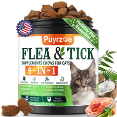 Puyrzoe tratamiento pulgas y garrapatas para gatos, comprimidos fáciles de administrar.